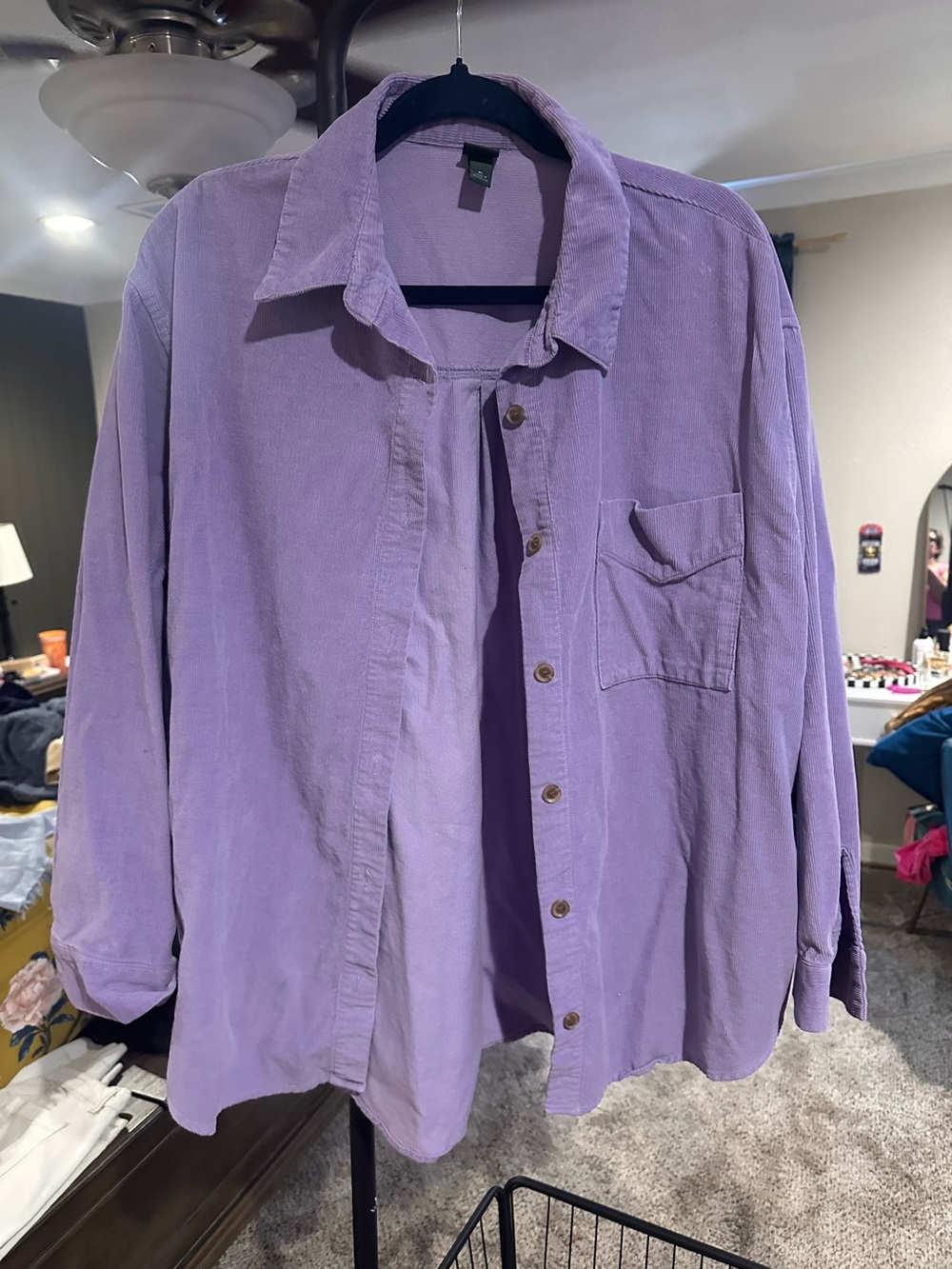 Women’s Lavender Corduroy Shirt Jacket -